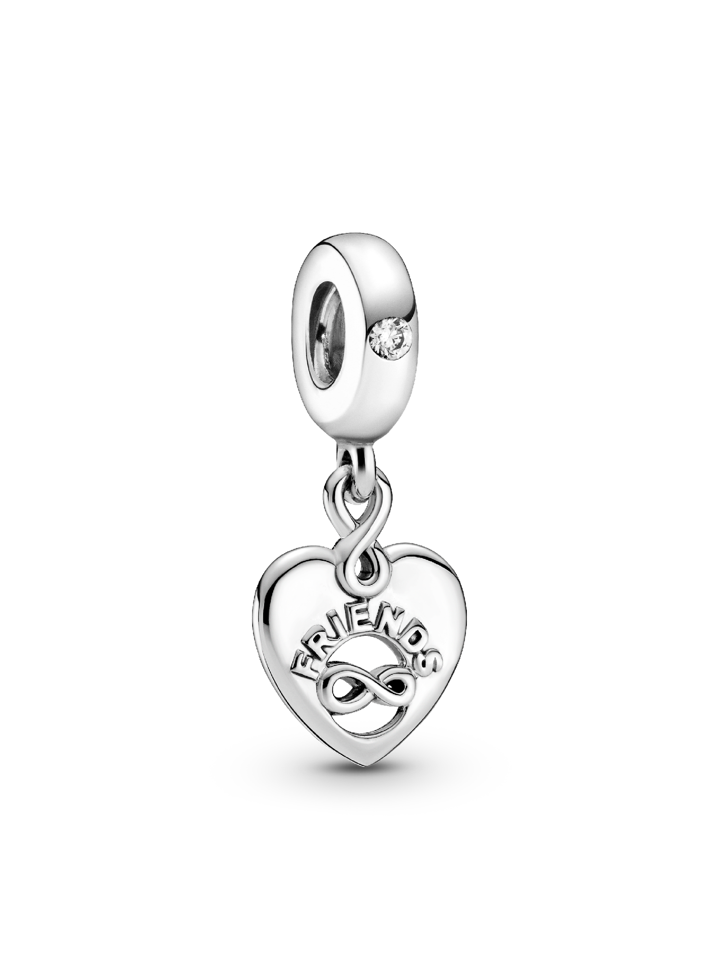 Женский шарм Pandora Friends Forever Heart Dangle Charm, цвет: Серебро