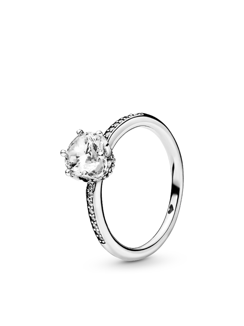 Shimmering Solitaire Wishbone Stacking Ring Set