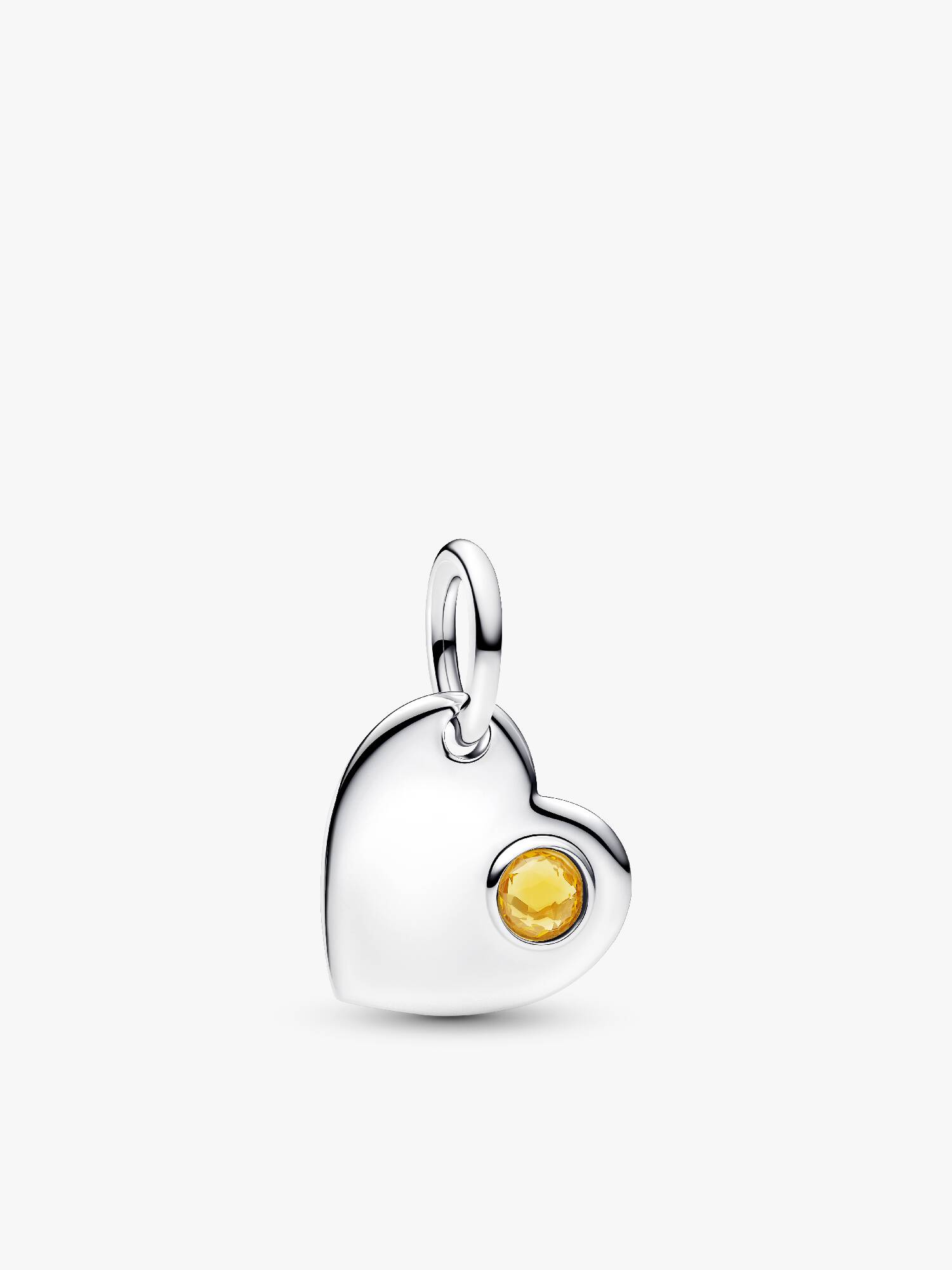 November Engravable Honey Stone Heart Dangle Charm