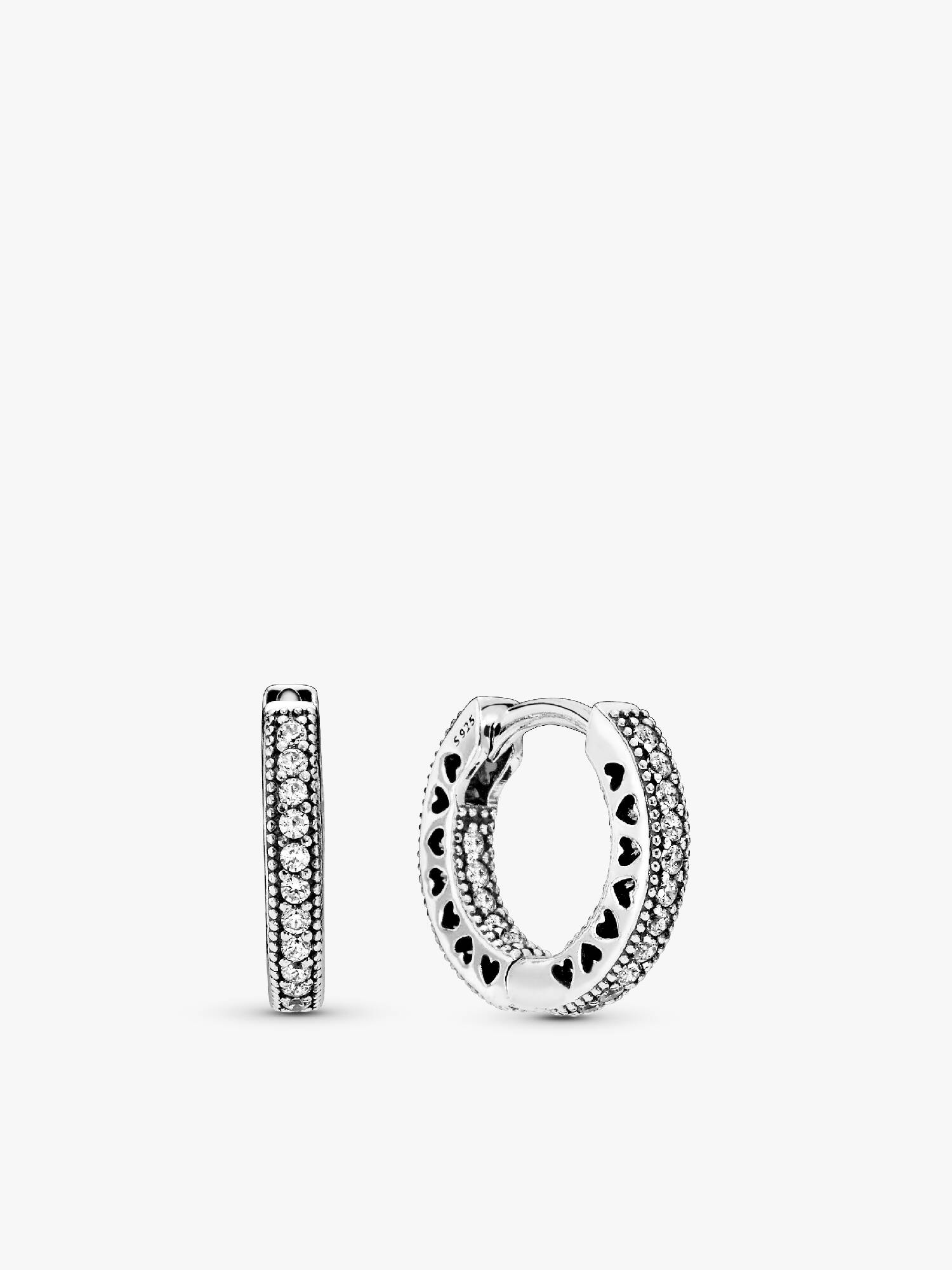 Pavé Heart Hoop Earrings