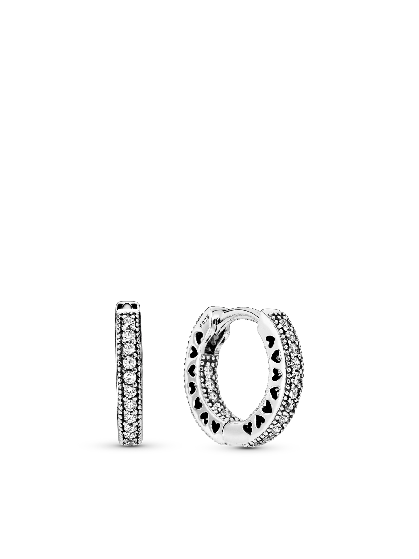 Женские серьги Pandora Pavé Heart, Sterling silver, цвет: Серебро — фото 1