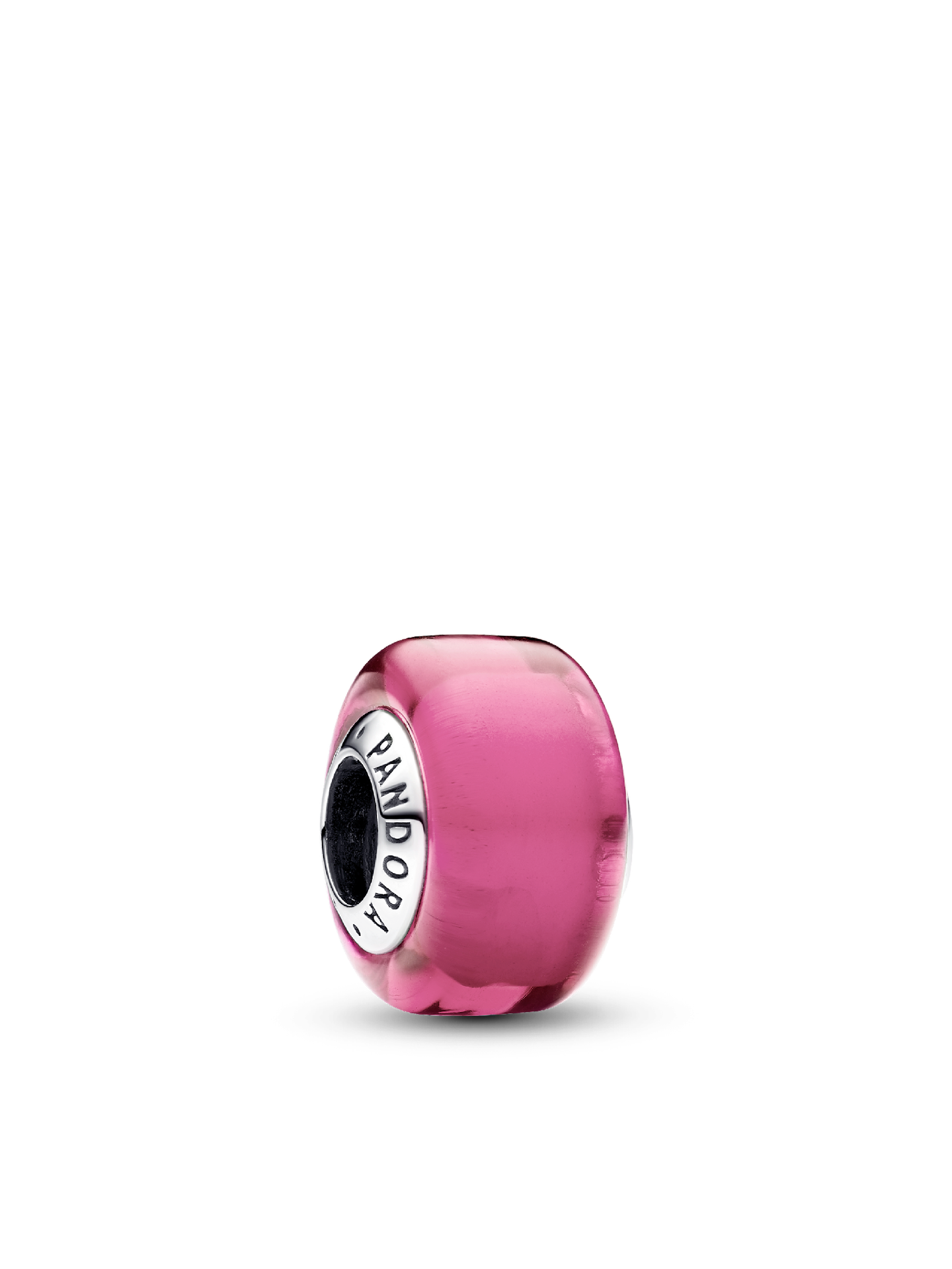 Женский шарм Pandora Pink Mini Murano Glass Charm, цвет: Серебро — фото 1