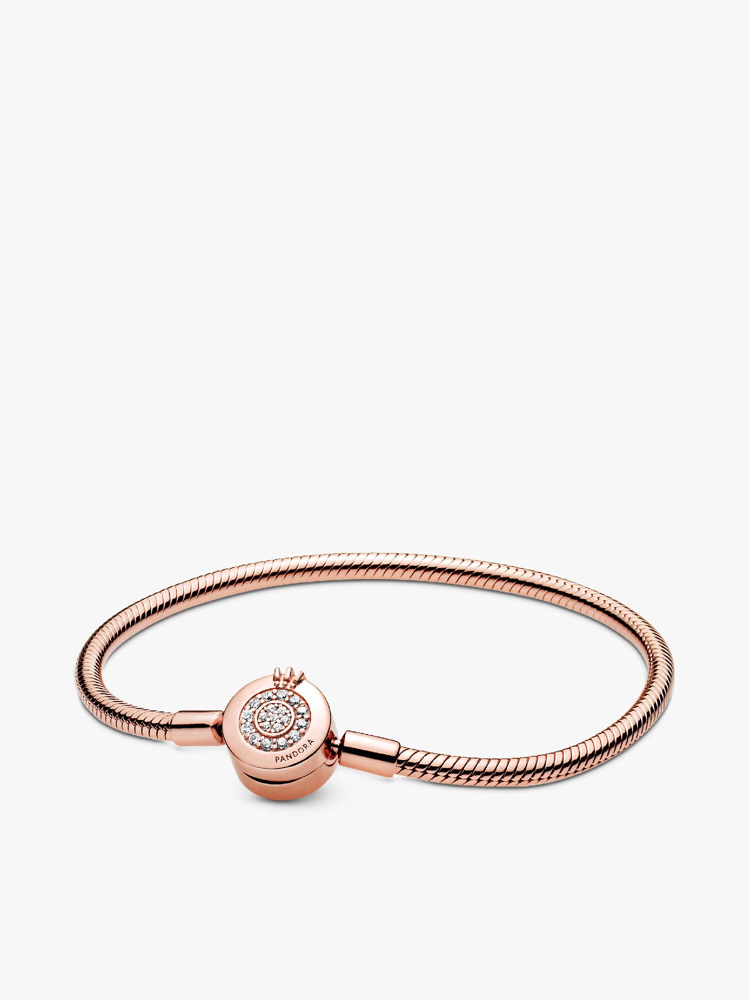 Pandora Moments Sparkling Crown O Snake Chain Bracelet