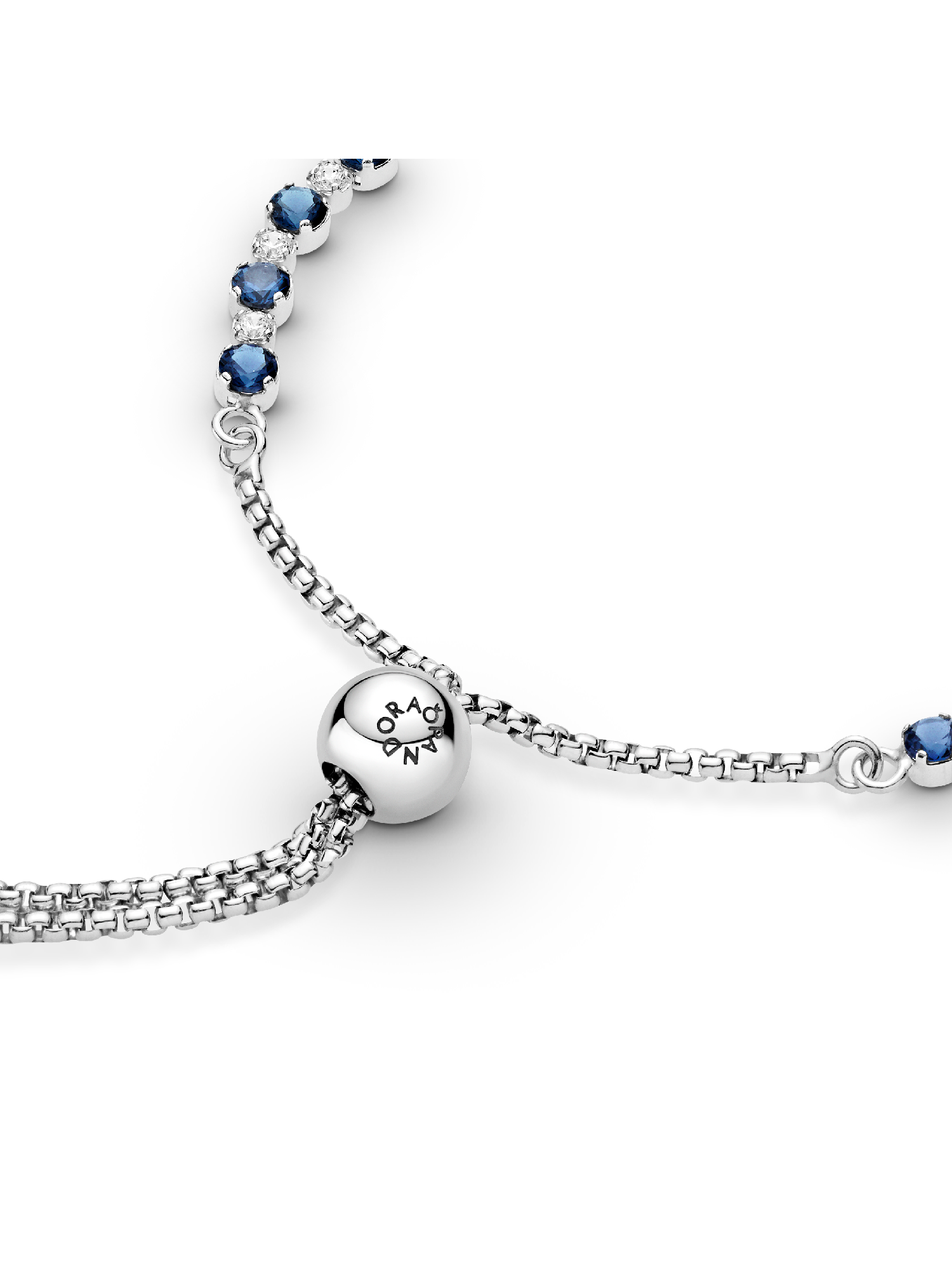 Blue and Clear Sparkle Slider Bracelet