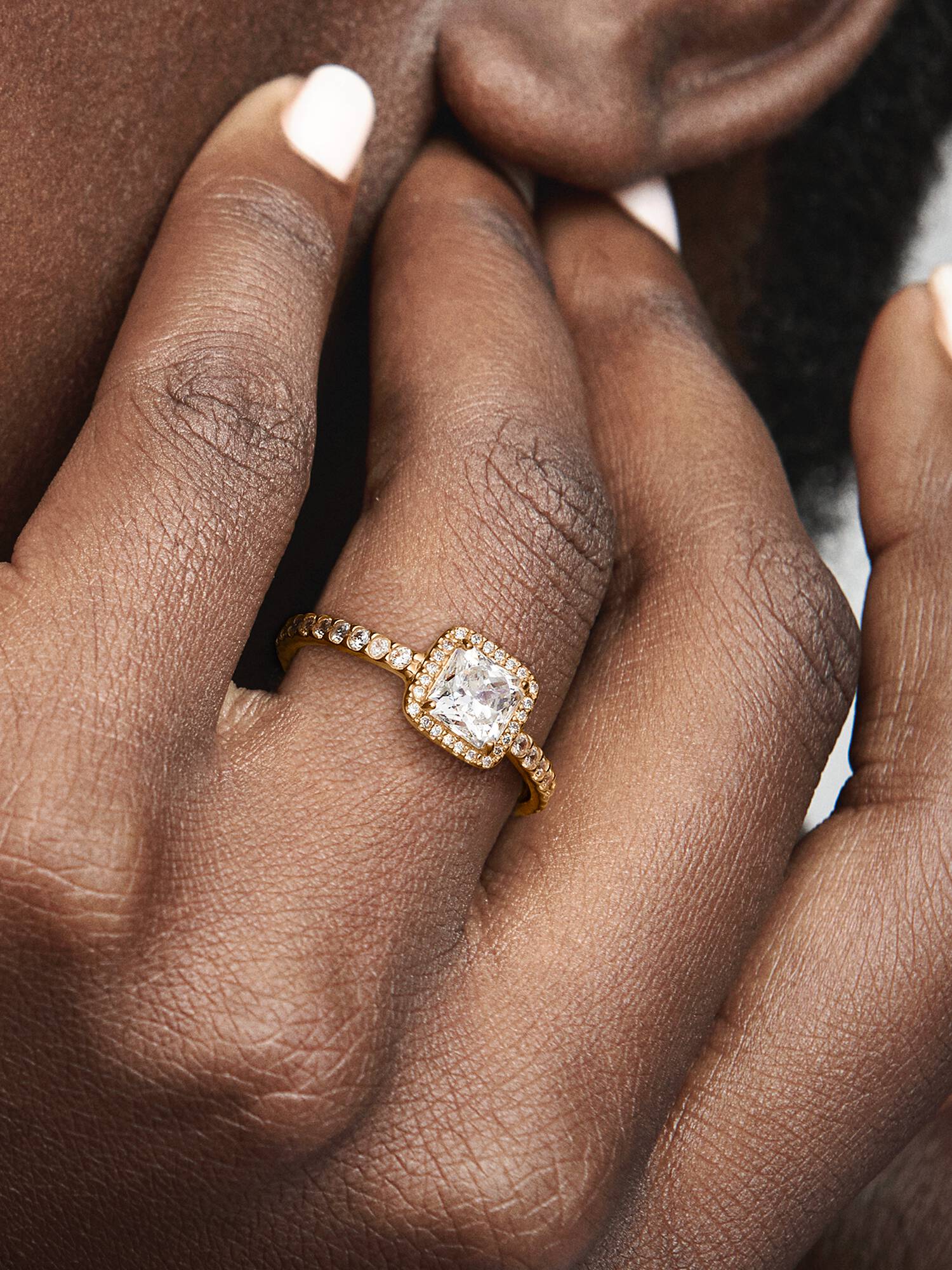 FINAL SALE - Square Sparkle Halo Ring