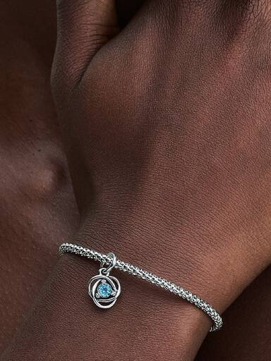 FINAL SALE - Sea Aqua Blue Eternity Circle Dangle Charm