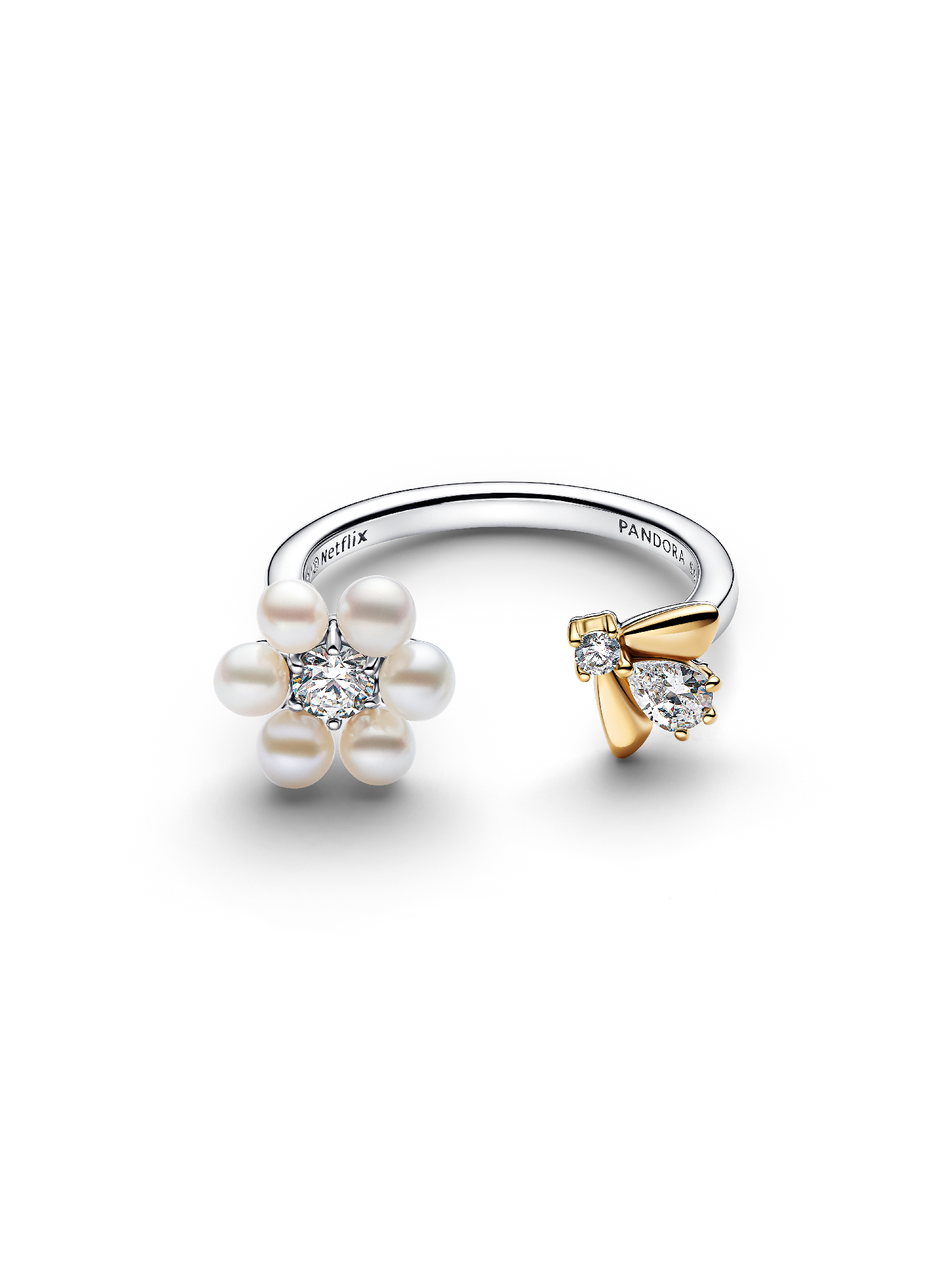 Bridgerton Bee & Treated Freshwater Cultured Pearl Flower Open