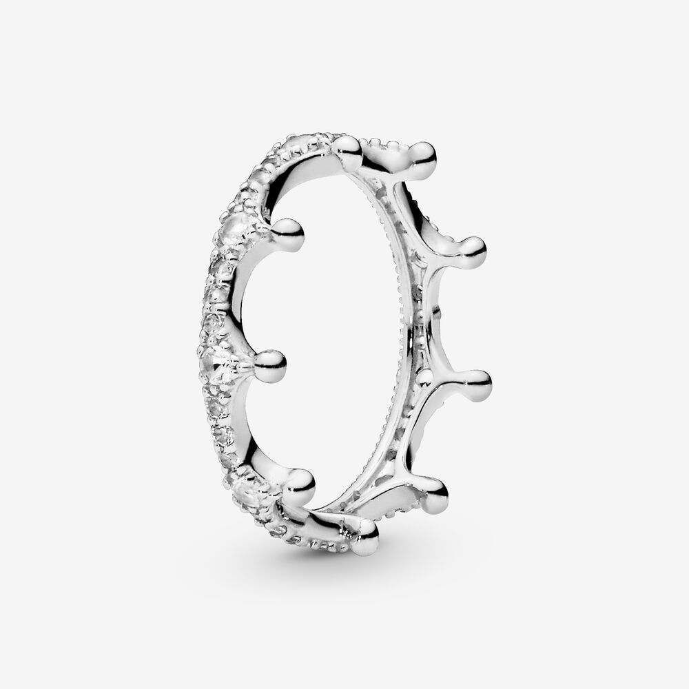 Clear Sparkling Crown Ring | Pandora US