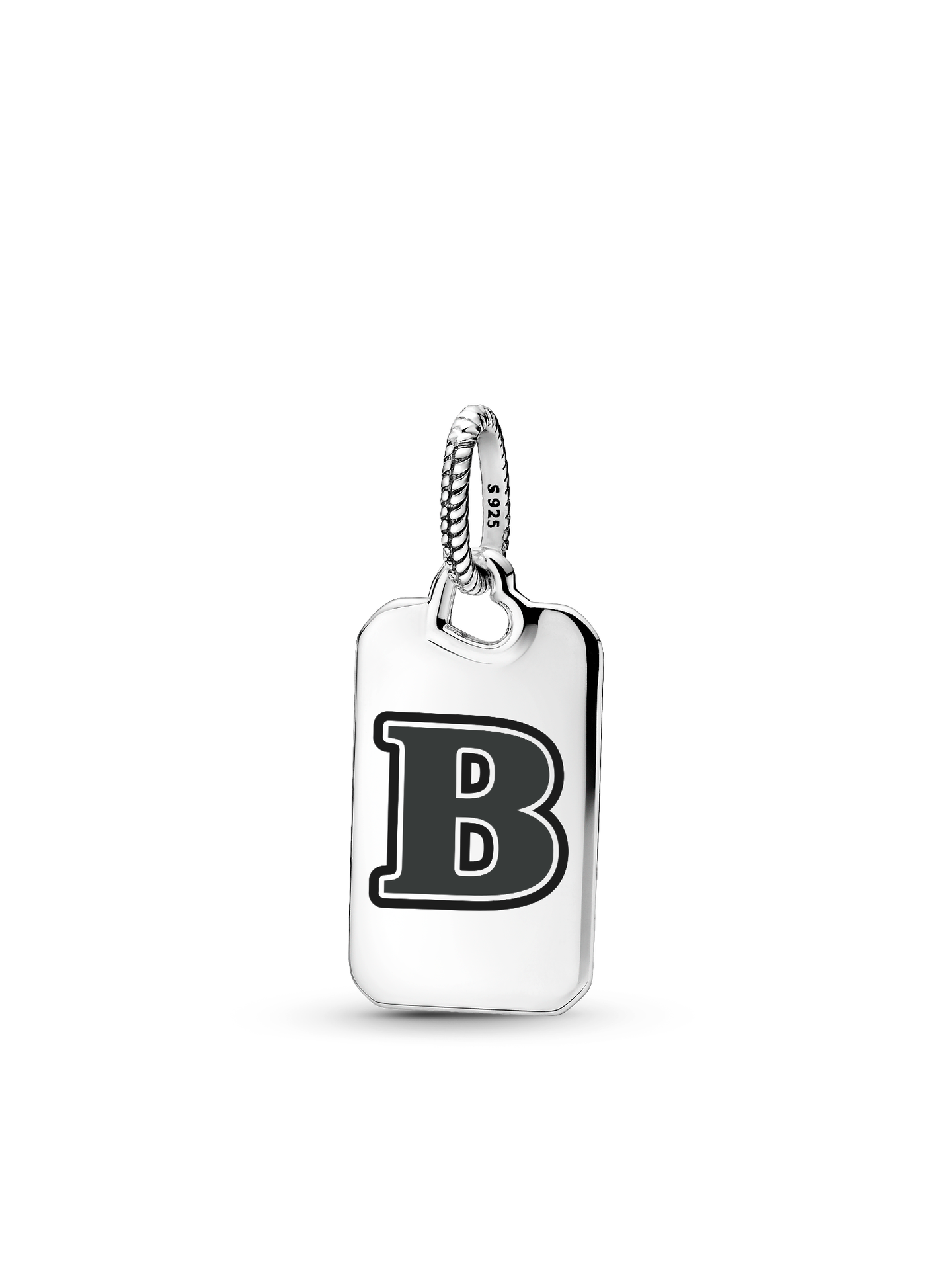Женская подвеска Pandora Letter B Rectangle, цвет: Серебро