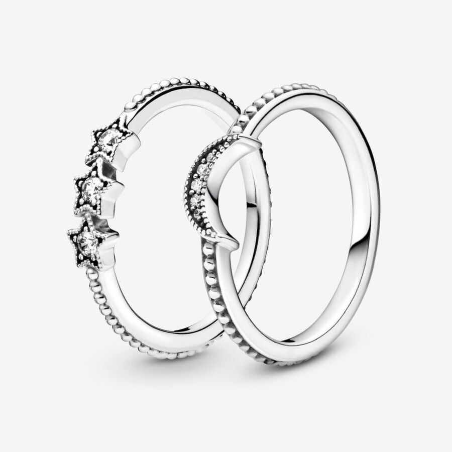 Chip Klooster grens Celestial Moon & Stars Ring Set | Sterling silver | Pandora US