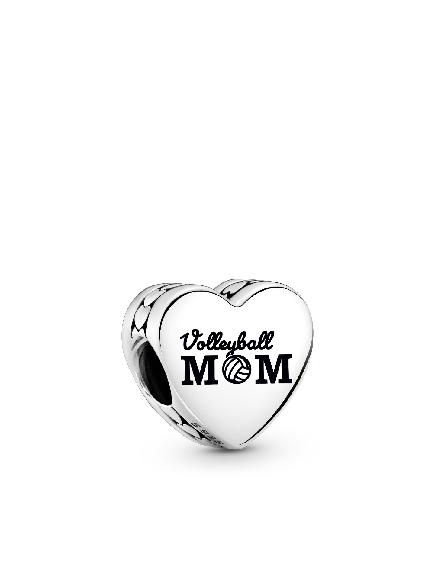 Женский шарм Pandora Volleyball Mom Heart Charm, цвет: Серебро — фото 1
