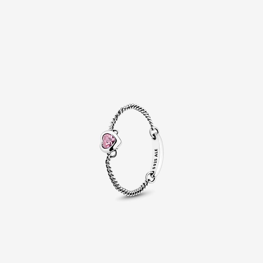 FINAL SALE - Spirited Heart Ring, Pink CZ image number 0