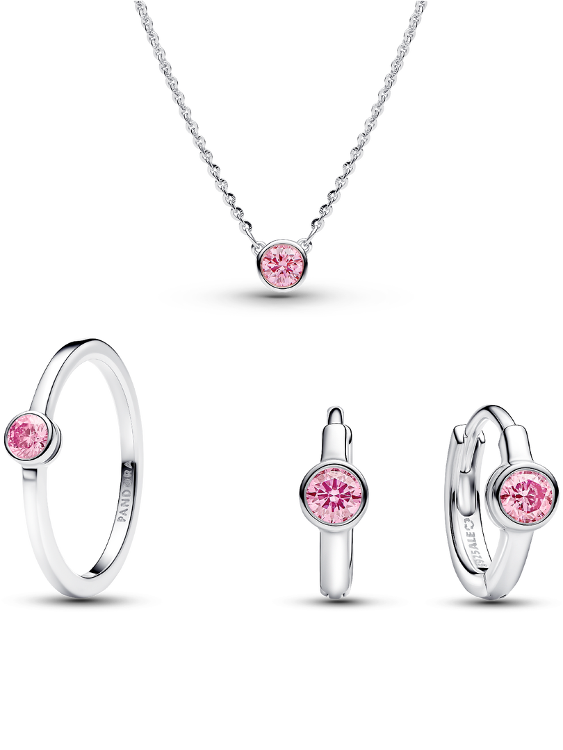 Pink Lab-Grown Diamond Jewelry Set
