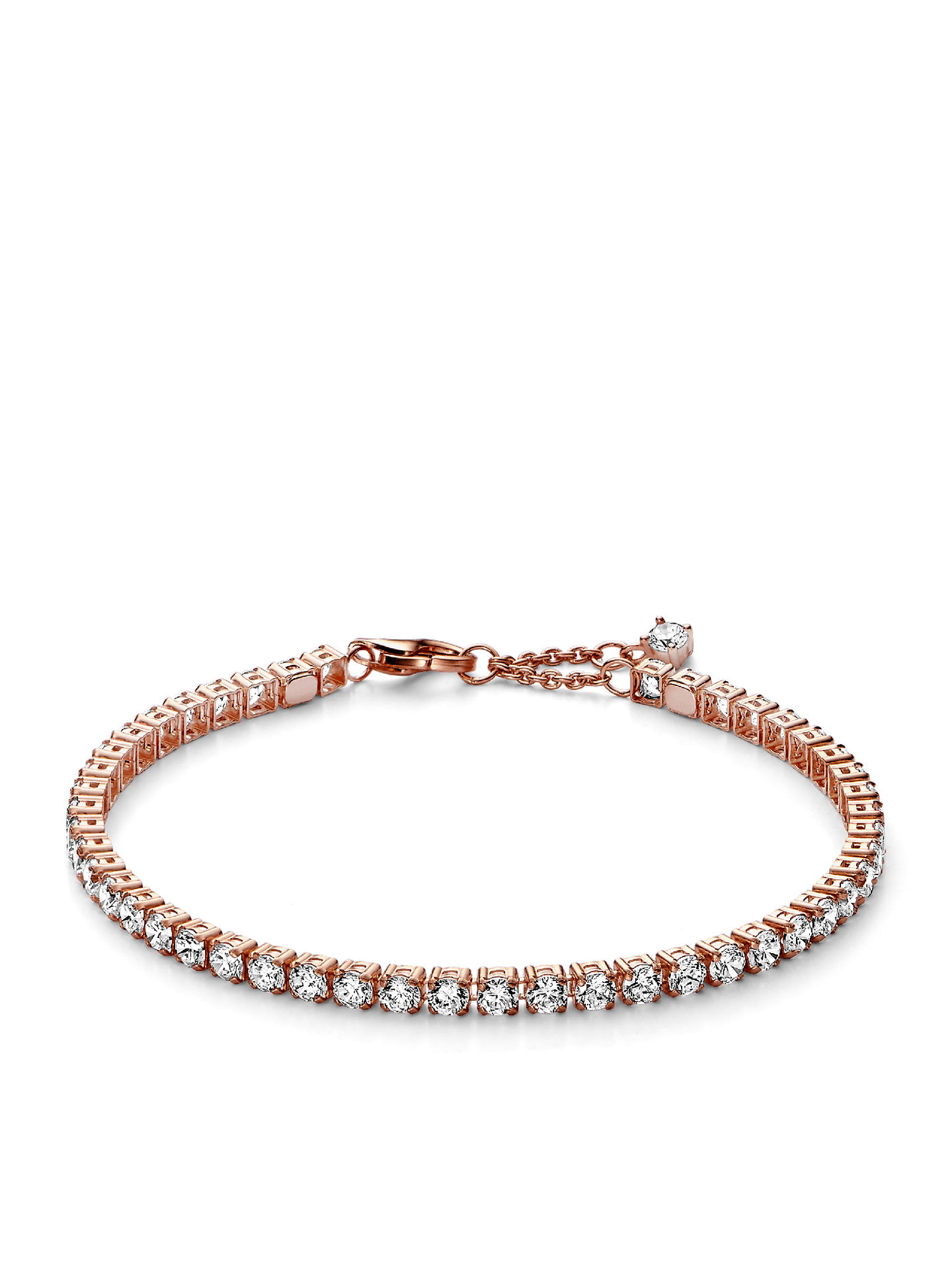 Женский браслет Pandora Sparkling Tennis, Rose gold plated, цвет: Покрытие розовым золотом — фото 1