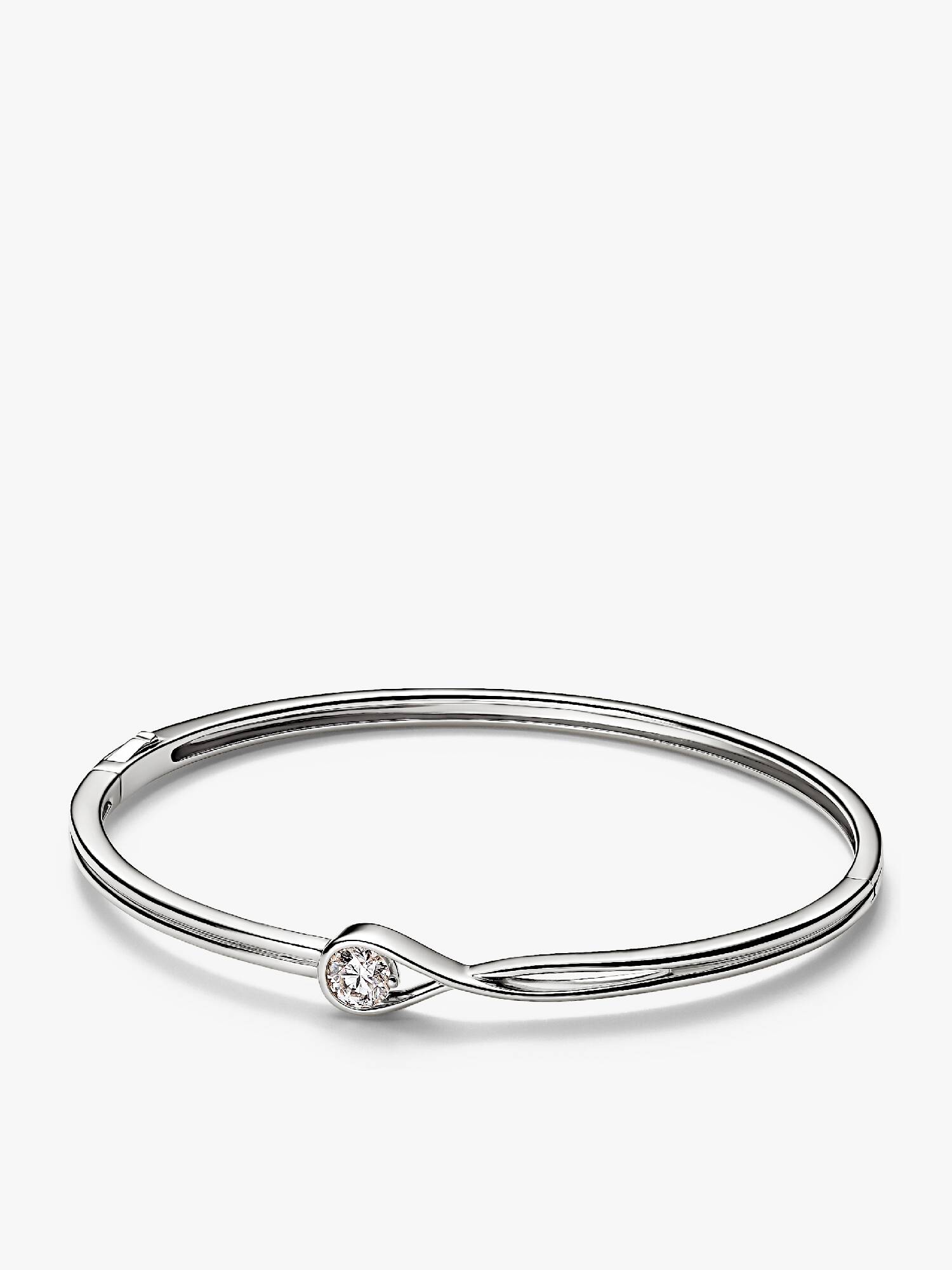 Pandora Infinite 14k White Gold Lab-grown Diamond Bangle