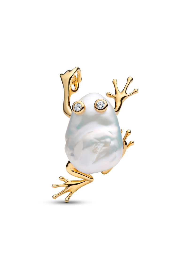 Baroque Pearl Frog Pendant Necklace set