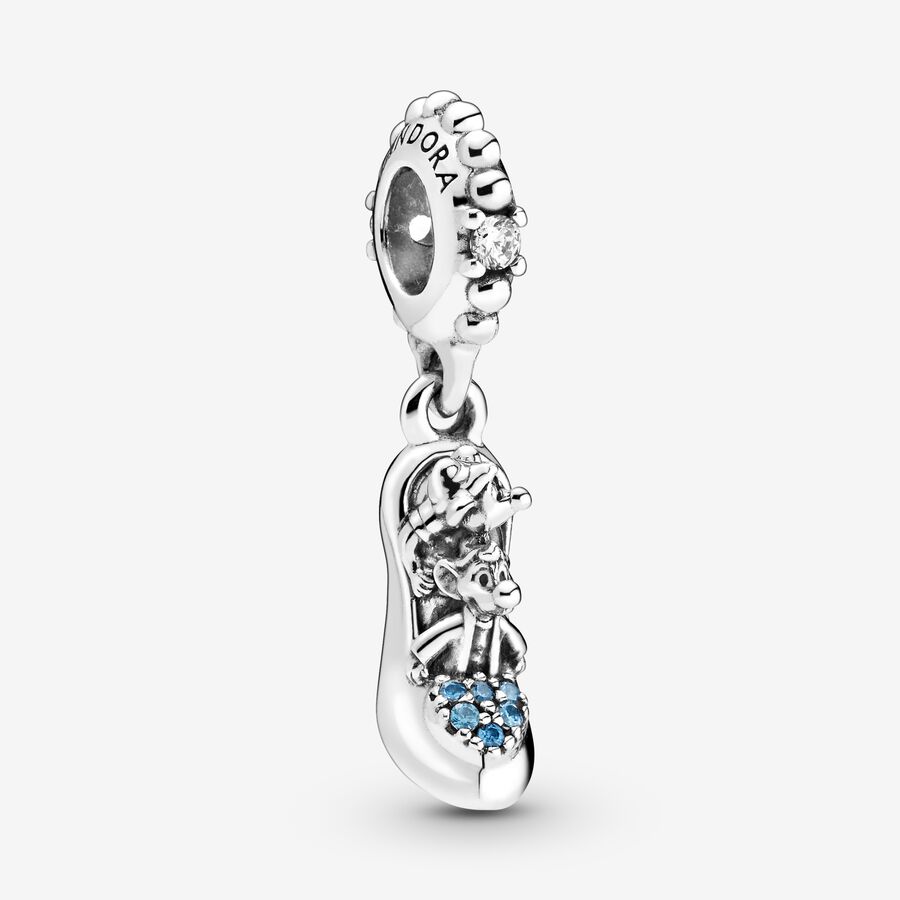FINAL SALE - Disney Cinderella Glass Slipper & Mice Dangle Charm image number 0