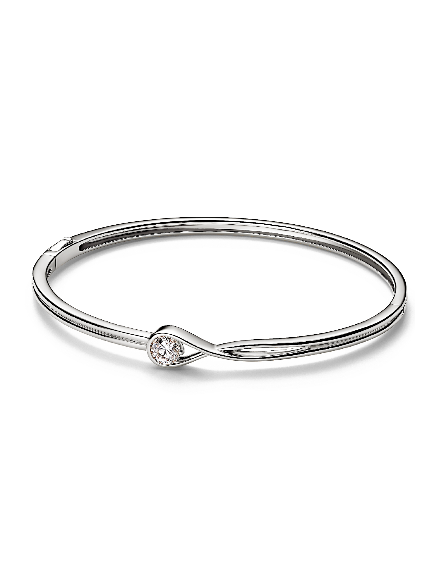 Pandora Infinite 14k White Gold Lab-grown Diamond Bangle