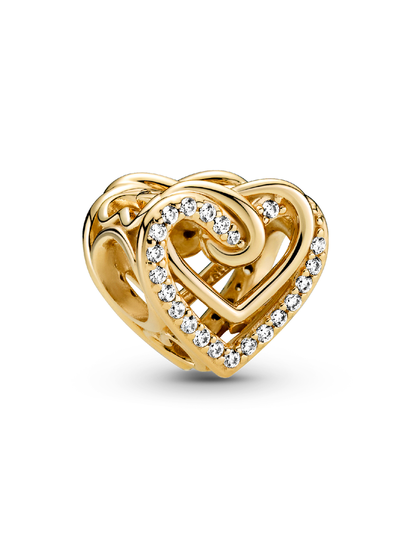 Sparkling Entwined Hearts Charm