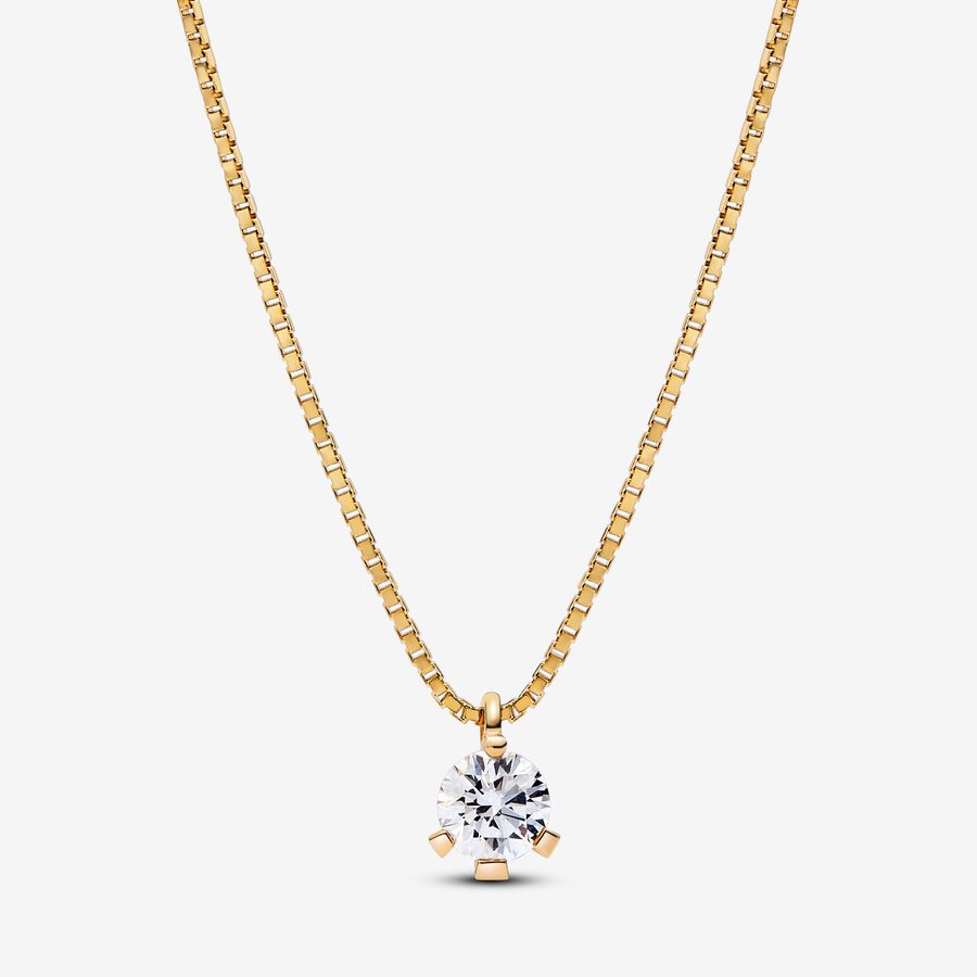 Pandora Nova Lab grown Diamond Pendant Necklace and Earrings set, 14k Gold,  1.00 carat TW