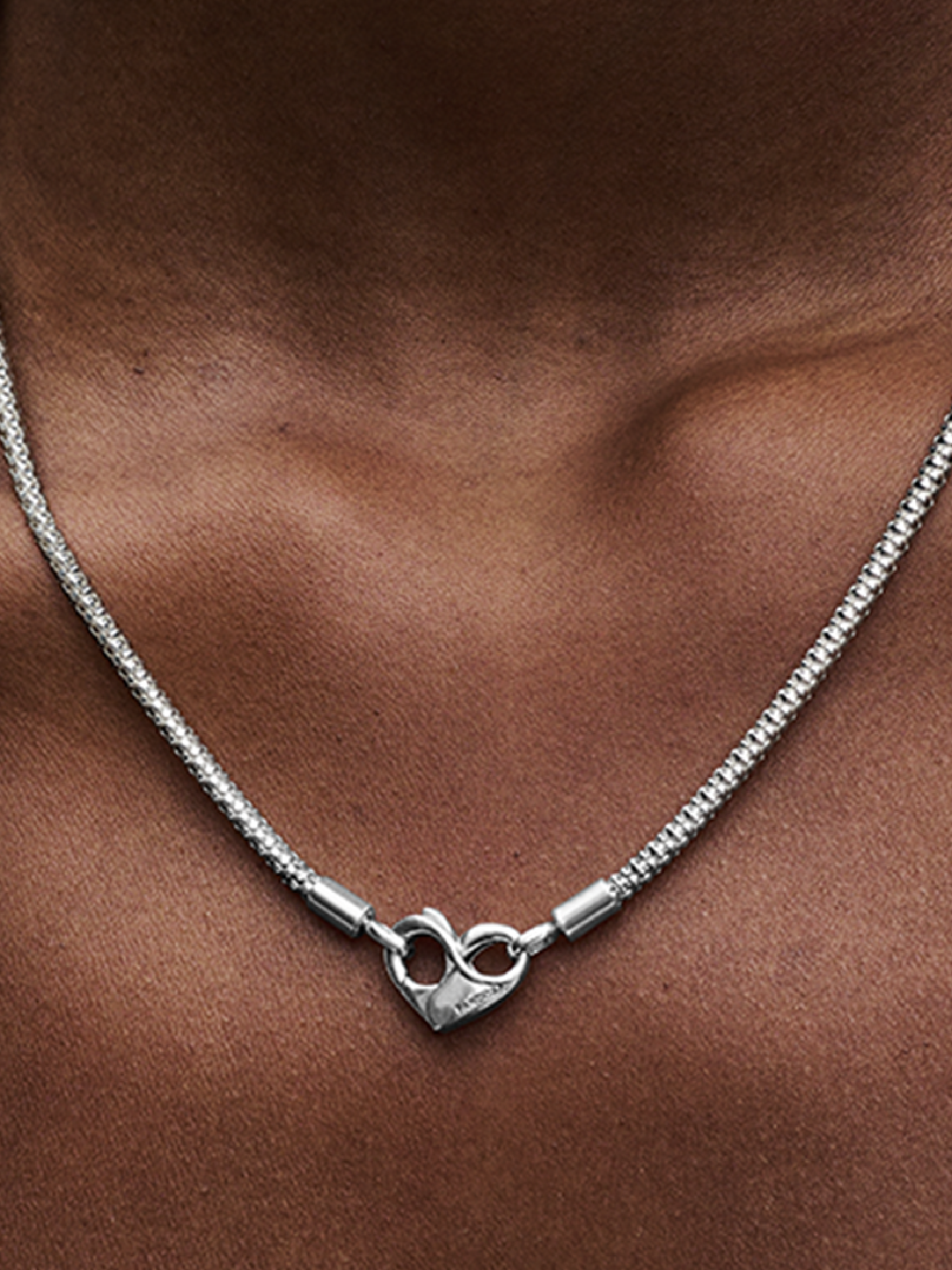 Женская цепочка Pandora Moments Studded Chain, Sterling silver, цвет: Серебро — фото 3
