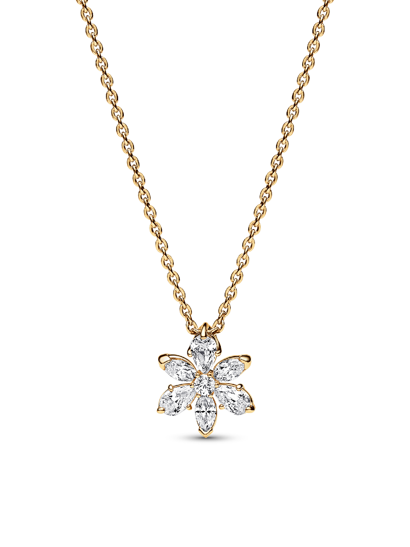 Женское колье Pandora Sparkling Herbarium Cluster Pendant, Gold plated, цвет: Позолоченный — фото 1
