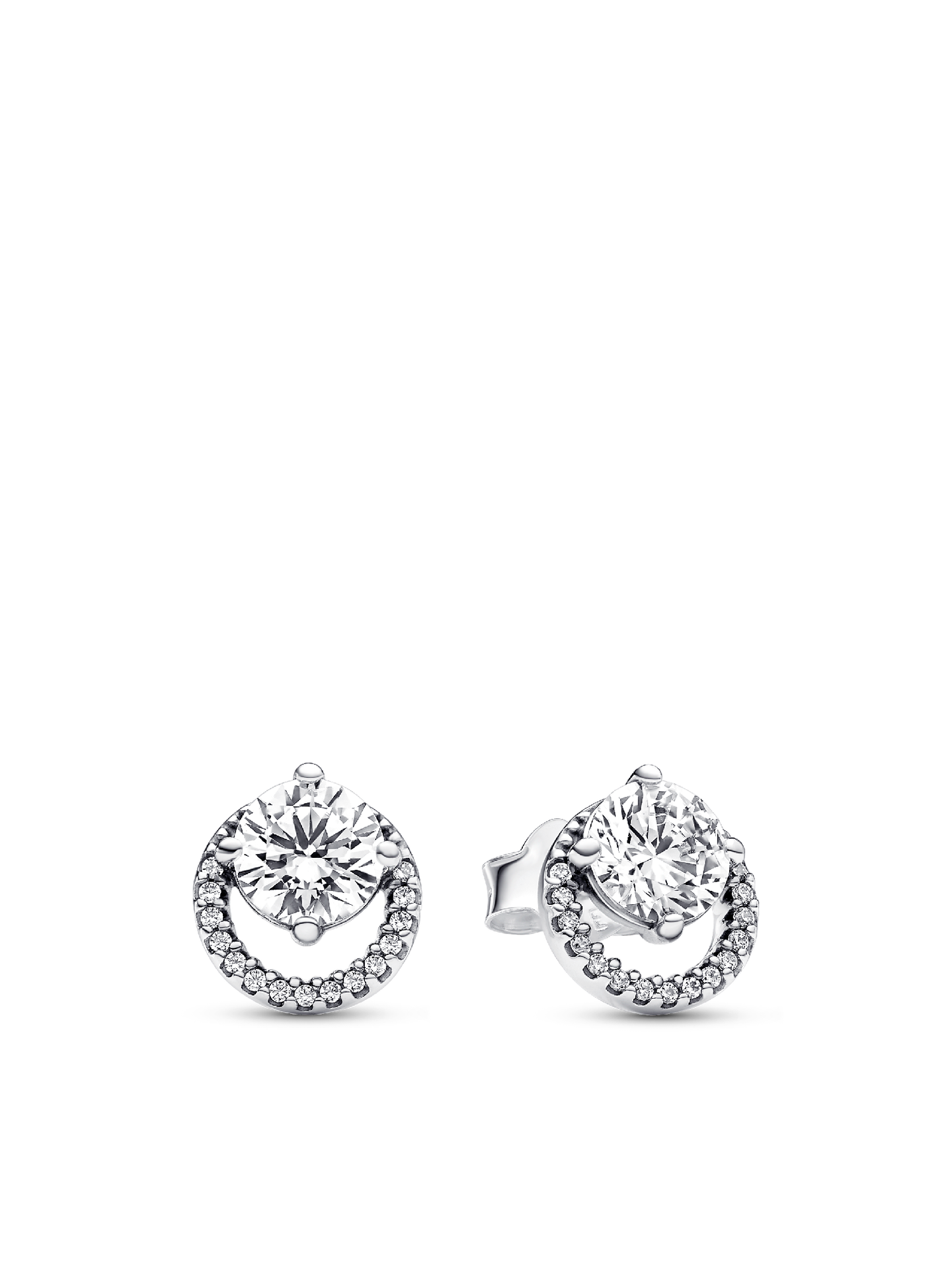 Женские серьги Pandora Sparkling Round Halo, цвет: Серебро — фото 1