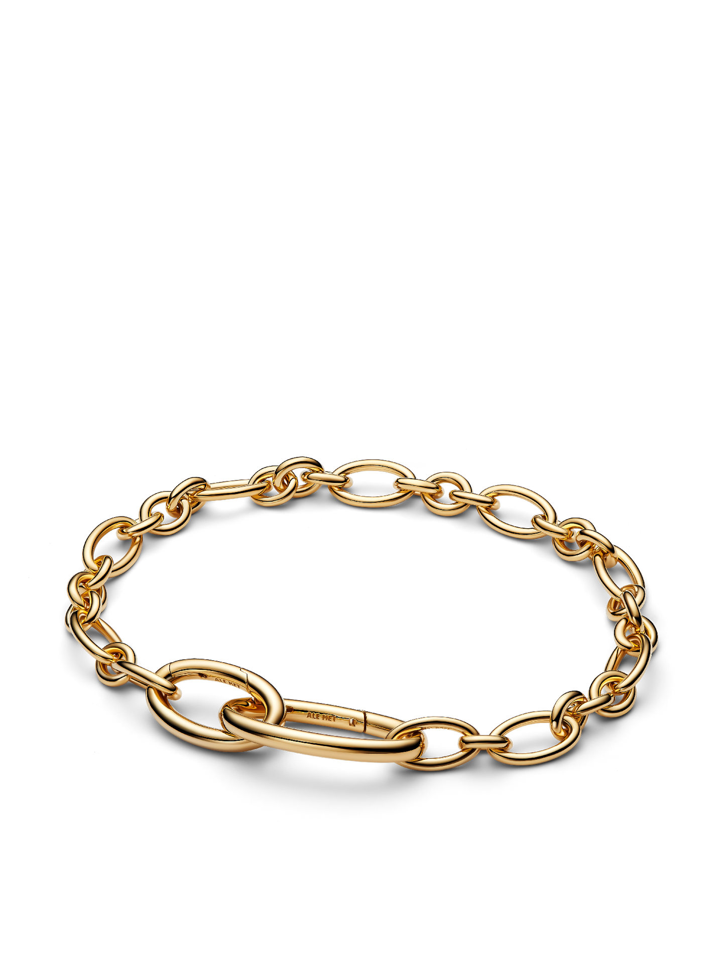 Женский браслет Pandora Openable Oval Link Chain, Gold plated, цвет: Позолоченный — фото 1