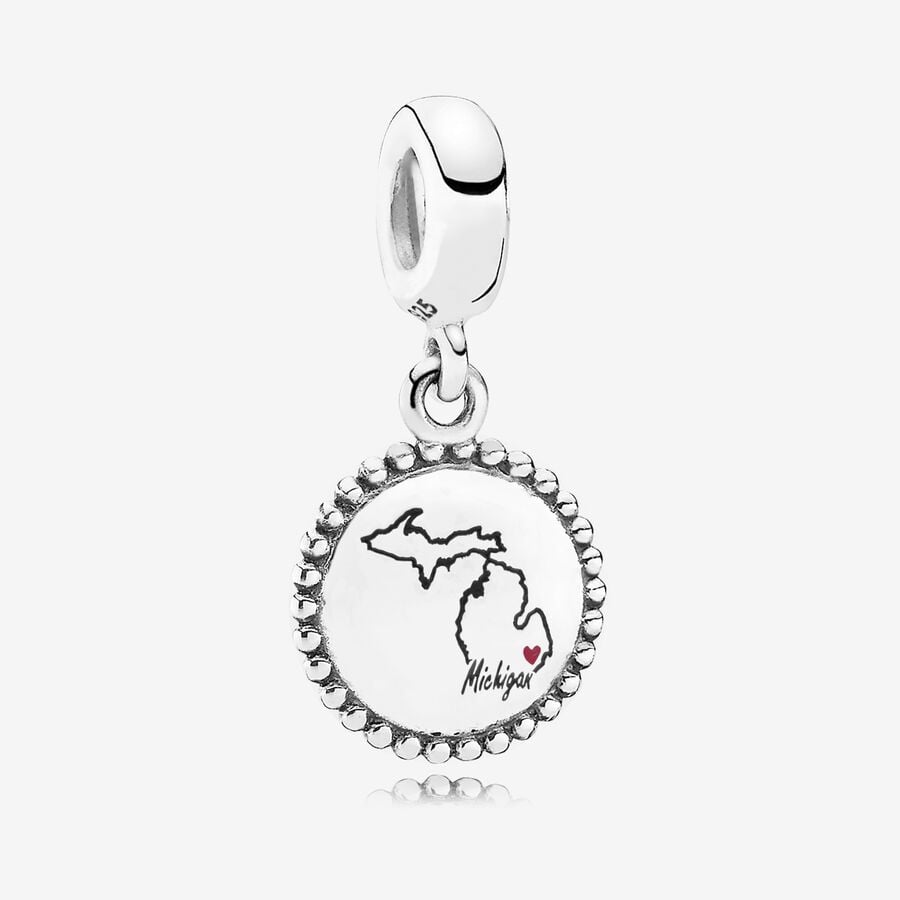 Michigan State Heart Dangle Charm image number 0