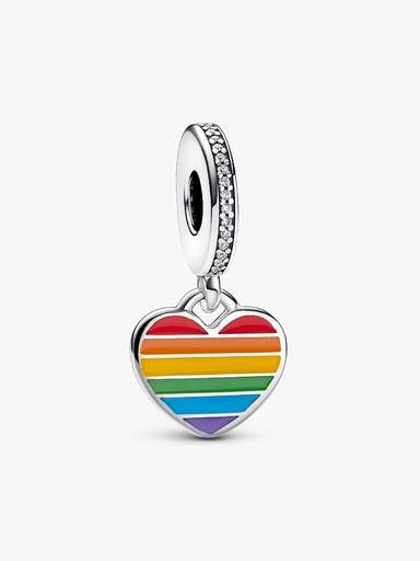 Pride Rainbow Heart Dangle Charm