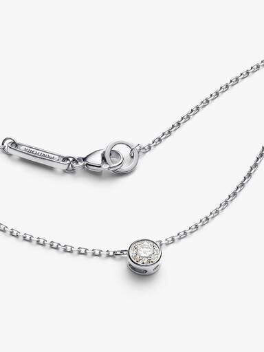 Pandora Era Bezel Sterling Silver Lab-grown Diamond Pendant Necklace
