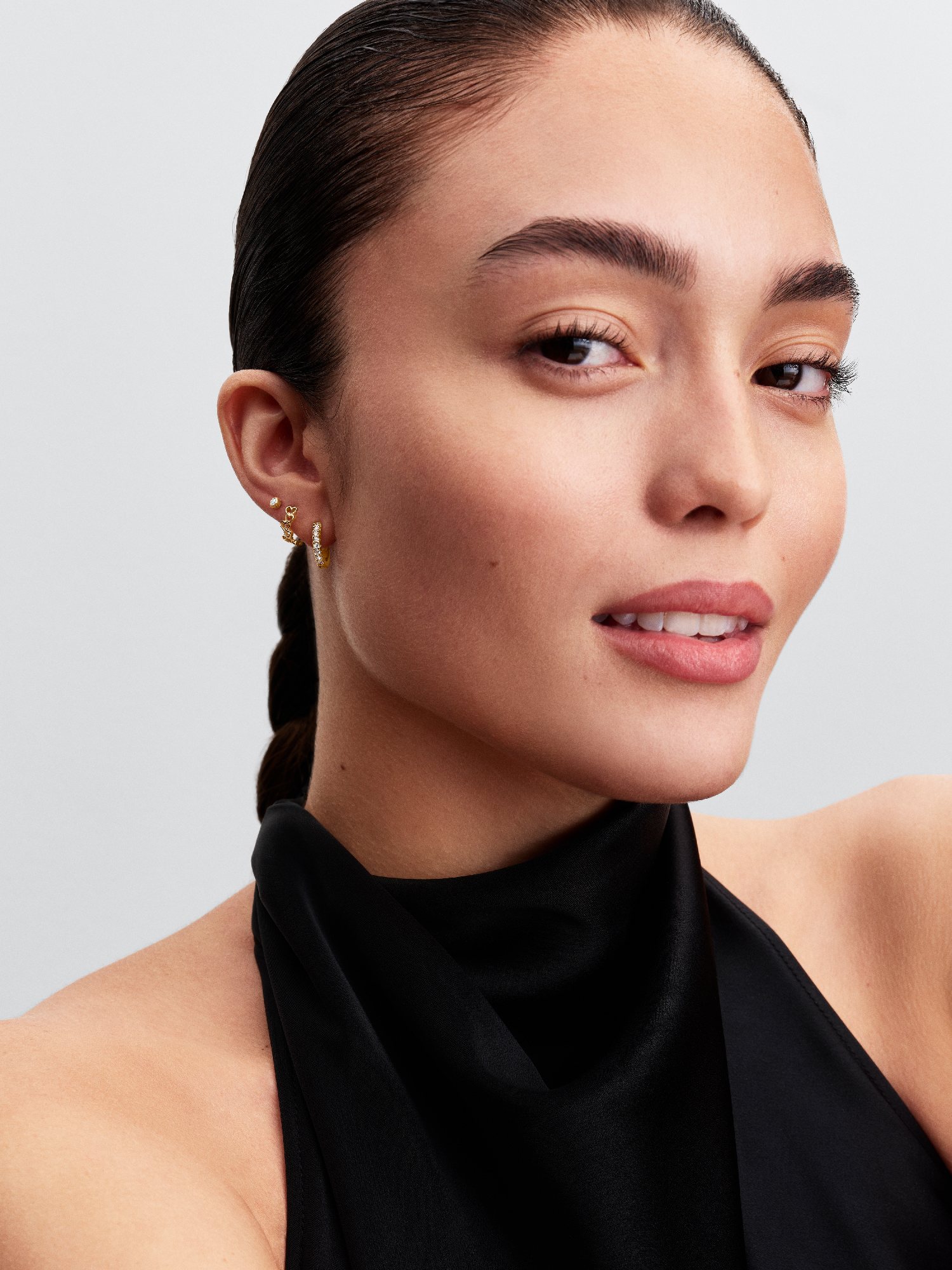 Pandora Era Linked Hearts Hoop Earrings