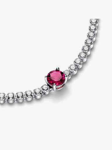 FINAL SALE - Red Sparkling Round Pavé Tennis Bracelet