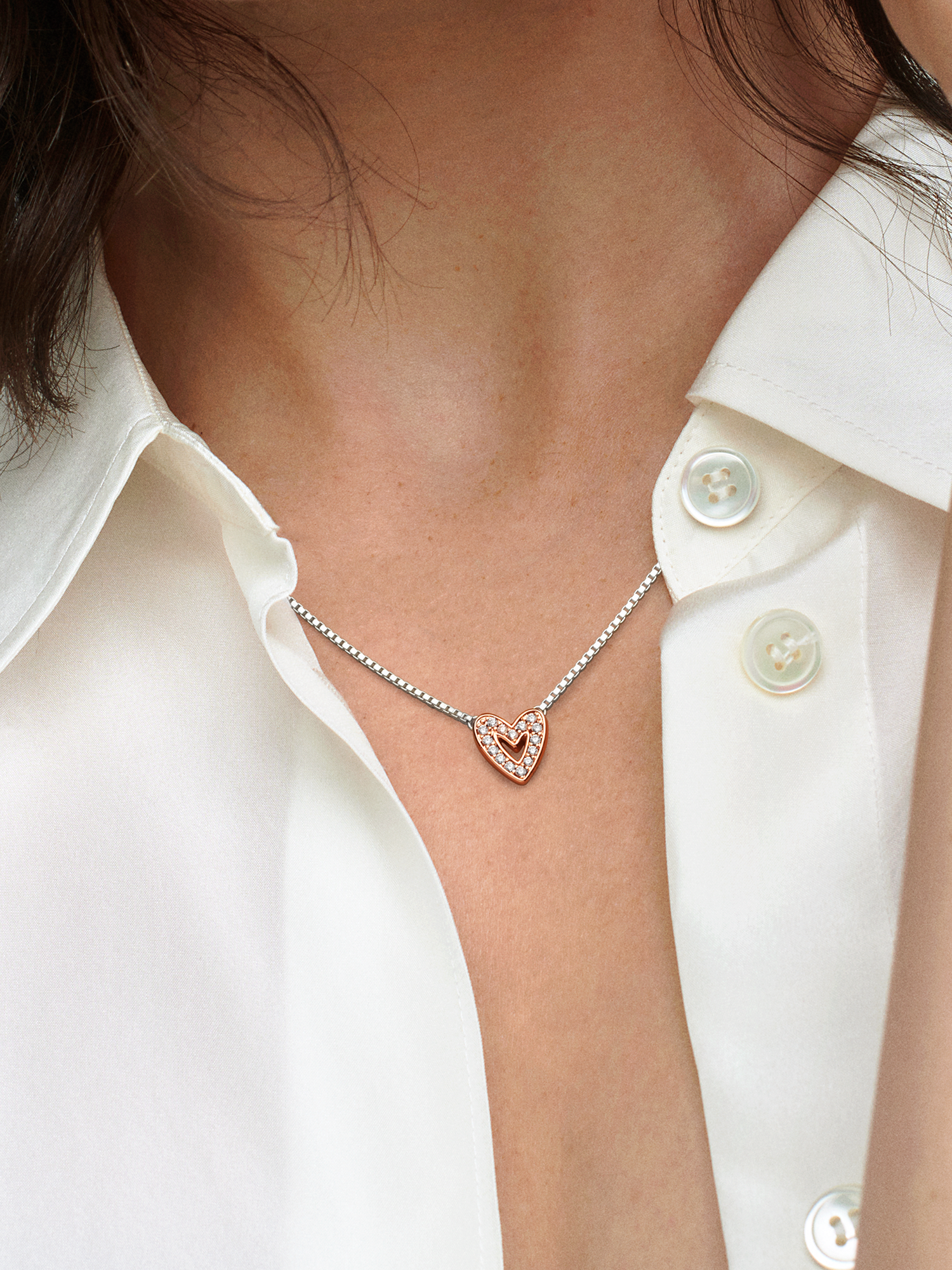 Sparkling Freehand Heart Necklace