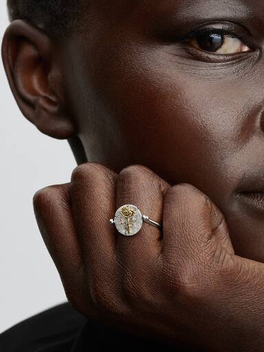 Rose Reversible Medallion Ring