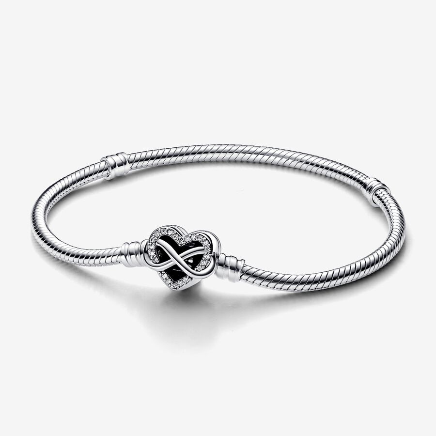 Voordracht Overtreffen duim Pandora Moments Sparkling Infinity Heart Clasp Snake Chain Bracelet |  Sterling silver | Pandora US