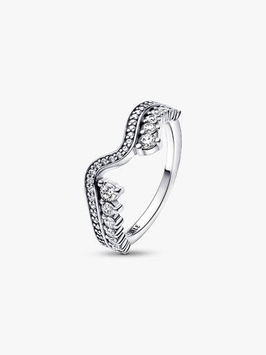 FINAL SALE - Sparkling Asymmetric Wave Ring