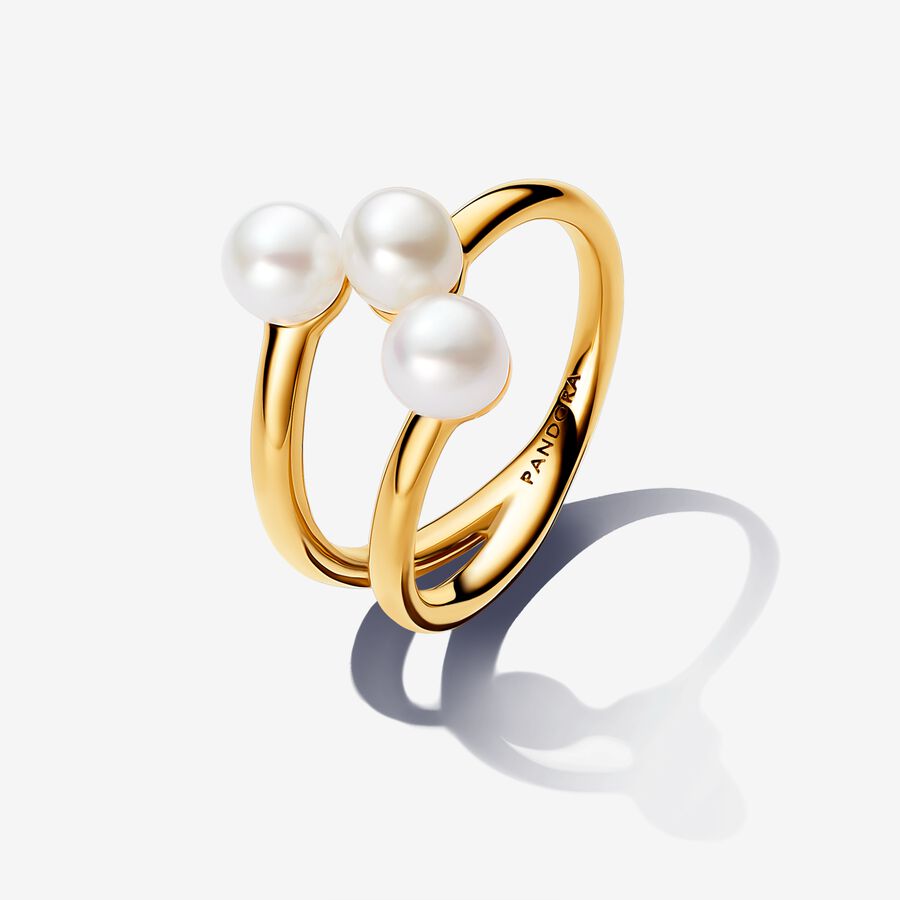 Treated Freshwater Cultured Pearl Open Ring image number 0