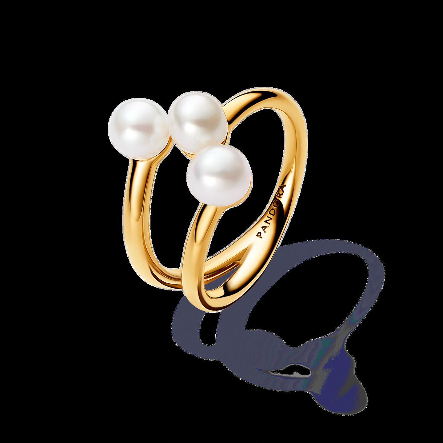 Женское кольцо Pandora Treated Freshwater Cultured Pearl Open, цвет: Позолоченный — фото 2