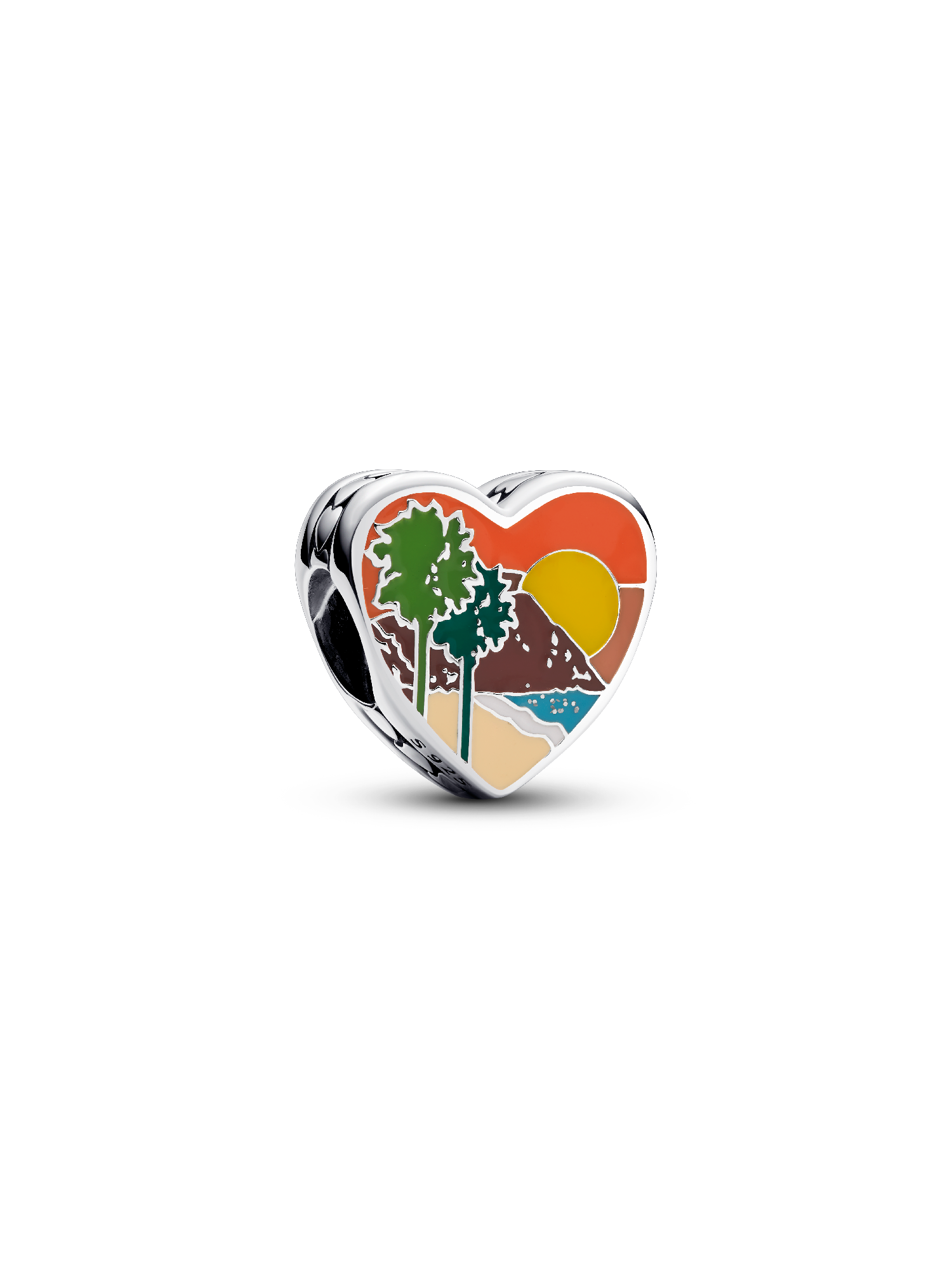California Sunset Heart Charm