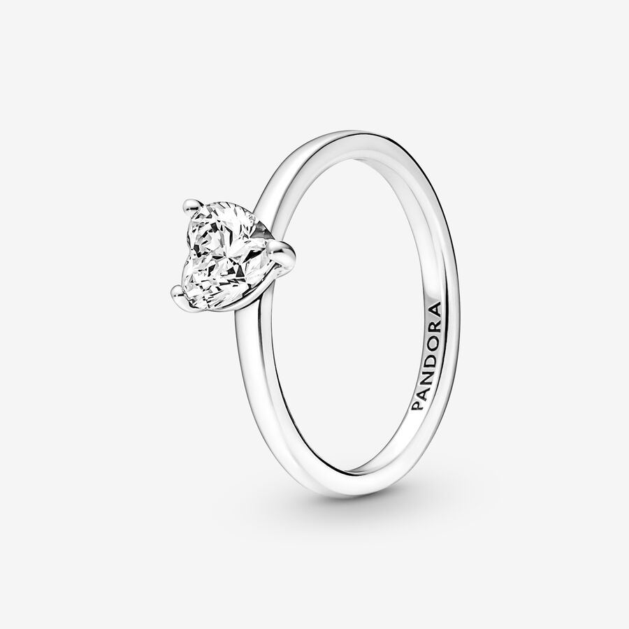 Beneden afronden diamant kleding Sparkling Heart Solitaire Ring | Sterling silver | Pandora US