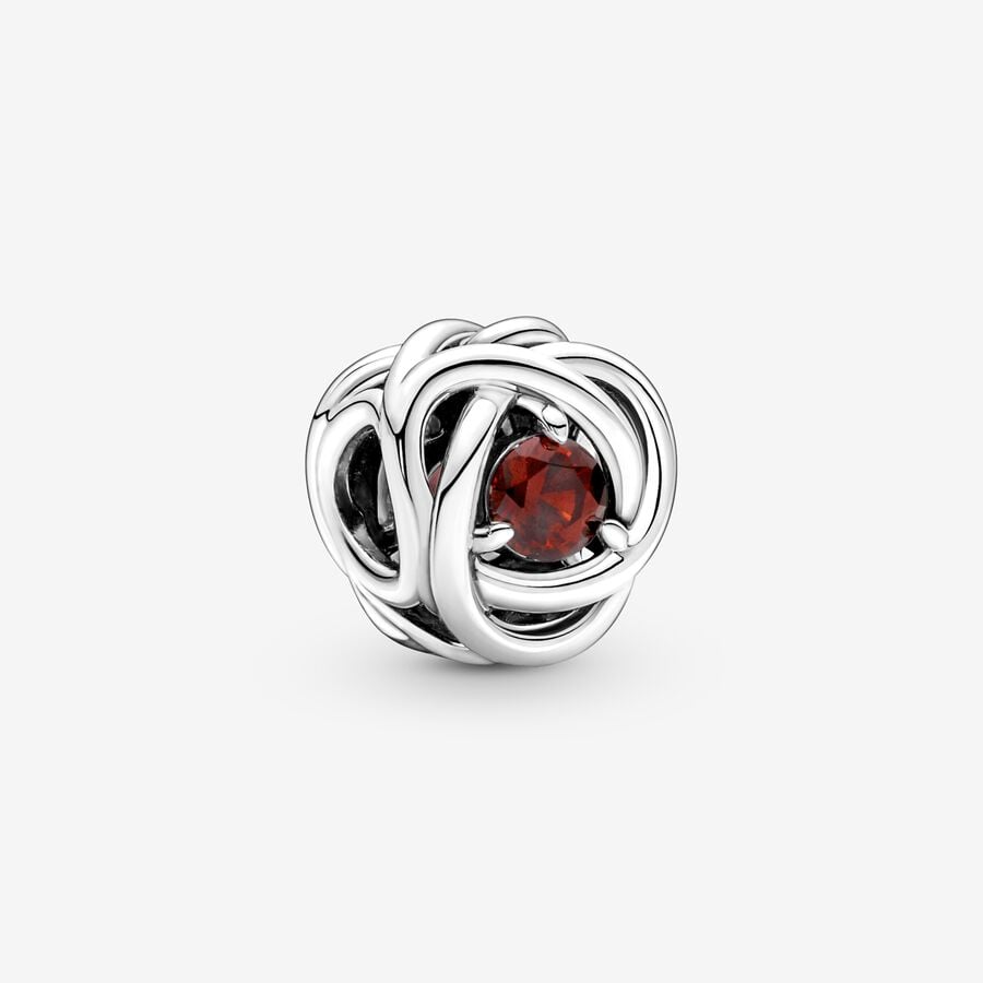 January Red Eternity Circle Charm image number 0