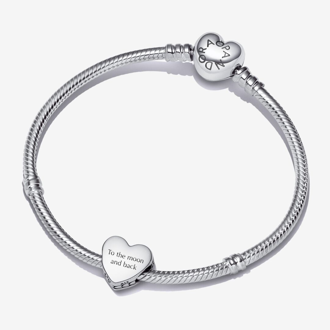 Engravable Heart Charm Bracelet Set