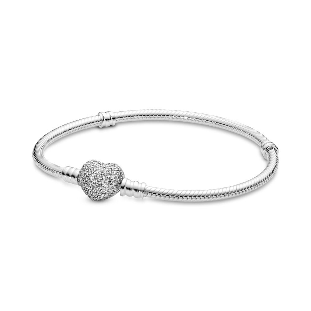 Pavé Heart Bracelet with Cubic Zirconia 