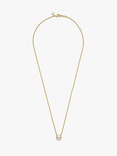 Sparkling Round Halo Pendant Collier Necklace