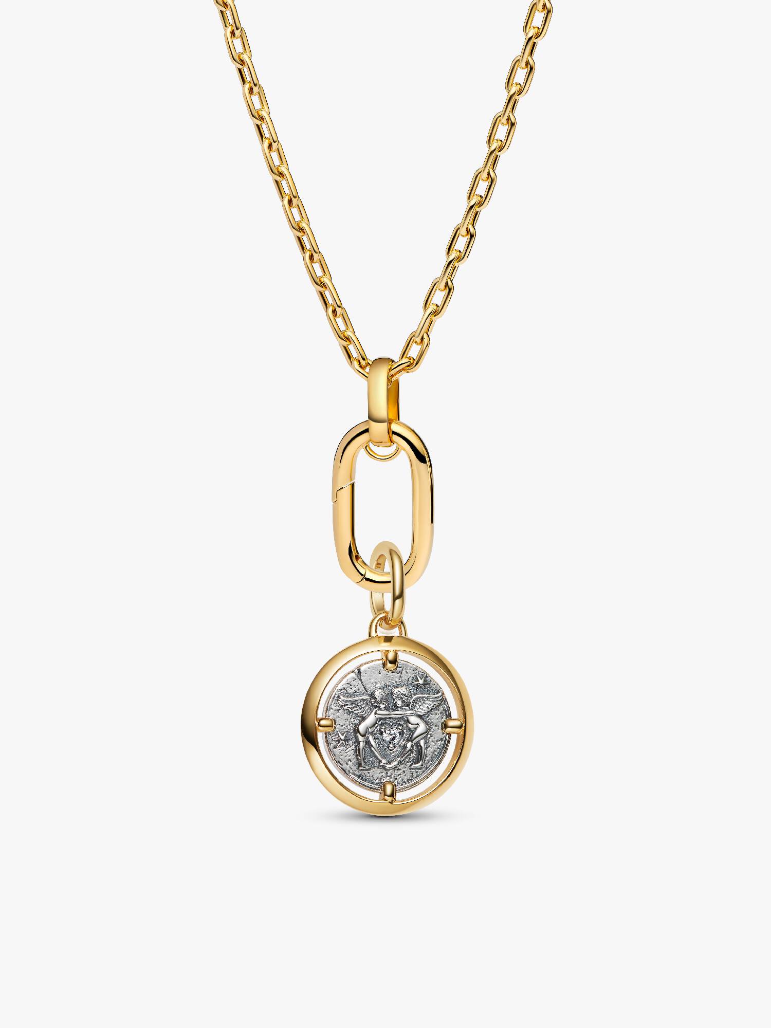 Cupid Medallion Charm Necklace Set