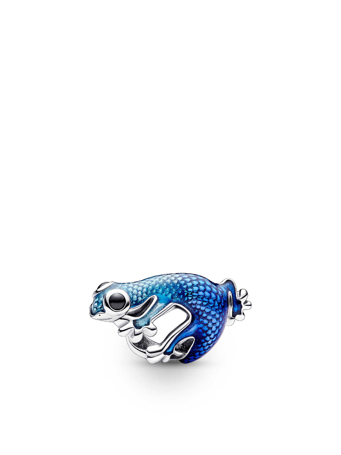 Женский шарм Pandora Metallic Blue Gecko Charm, цвет: Серебро — фото 1