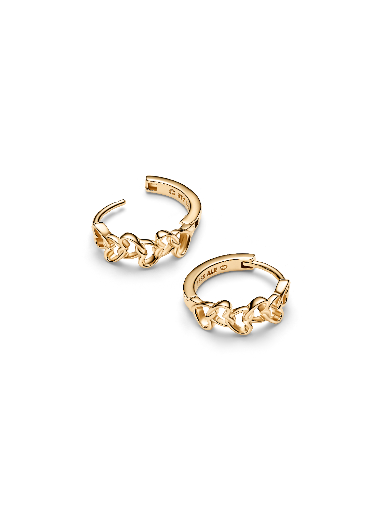 Pandora Era Linked Hearts Hoop Earrings