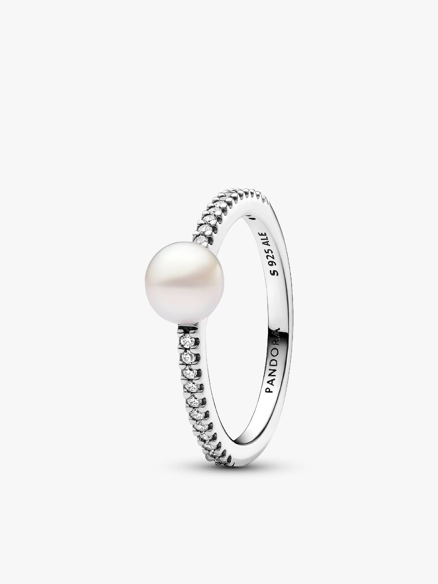 Treated Freshwater Cultured Pearl & Pavé Ring