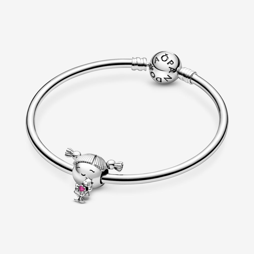 Girl with Pigtails Charm | Silver Charms | Pandora US | Pandora US